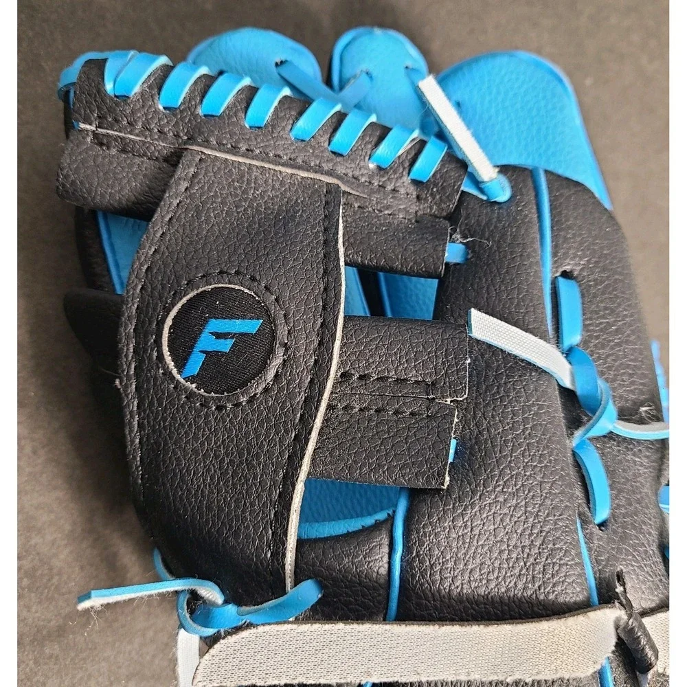 Franklin Sports Inferno Youth Baseball Glove Black/Blue Ready to Play EUC